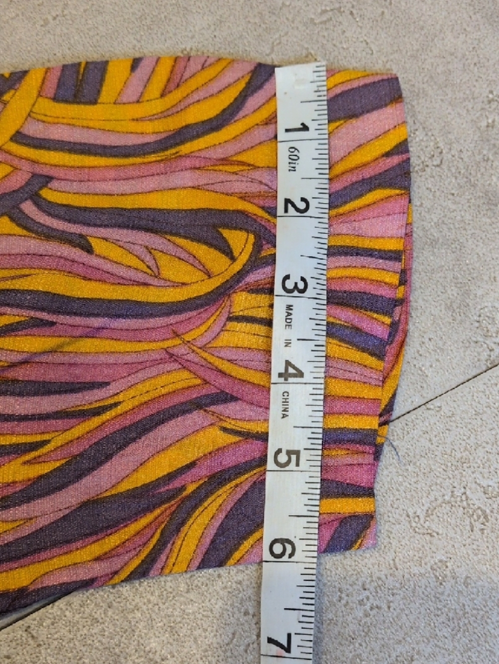 Beeline Brand Vintage 60's Swirl Print Midi Dress in Pink, Yellow, Purple - Picture 6 of 10